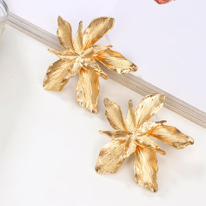 The Olivia | Metal Flower Statement Earring