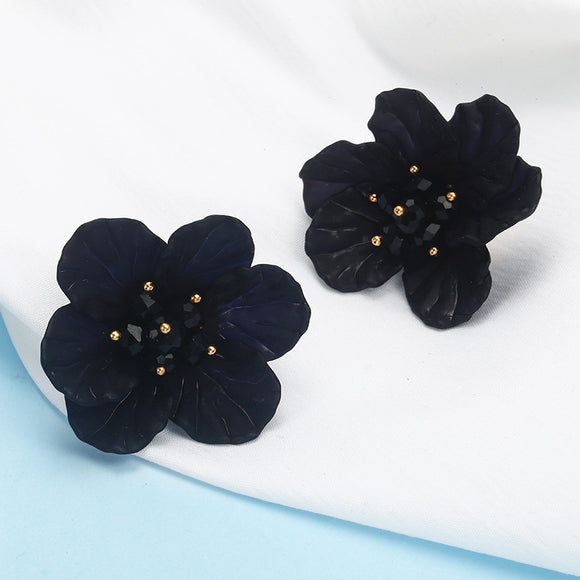 The Kylie | Black Flower Stud Earring