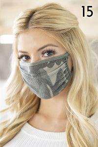 Camouflage Cotton Reusable Face Masks